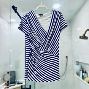 Vince Camuto - Striped V-Neck Wrap Top